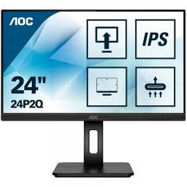 AOC 24P2Q 23.8” 1920×1080 FHD IPS 75Hz USB Hub Ergo