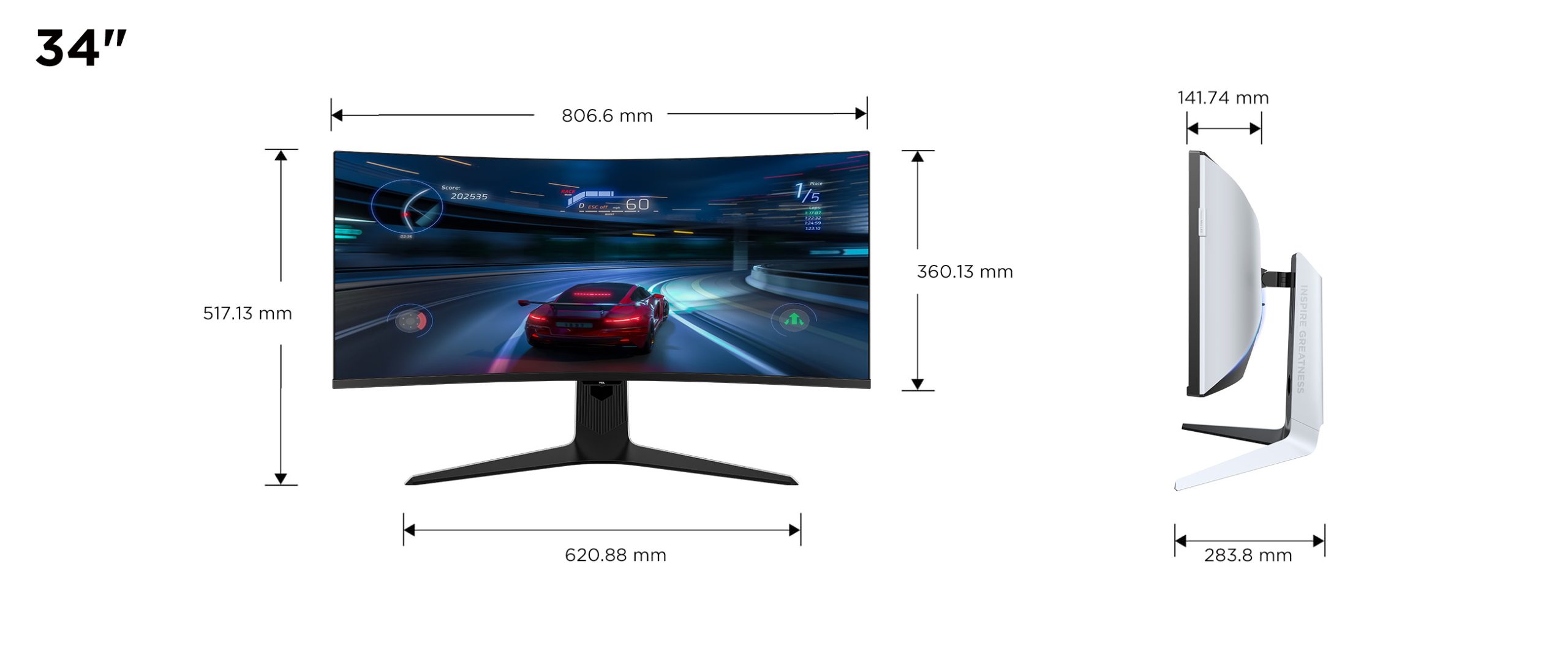 TCL HDR QD-Mini LED 34R83Q 34in