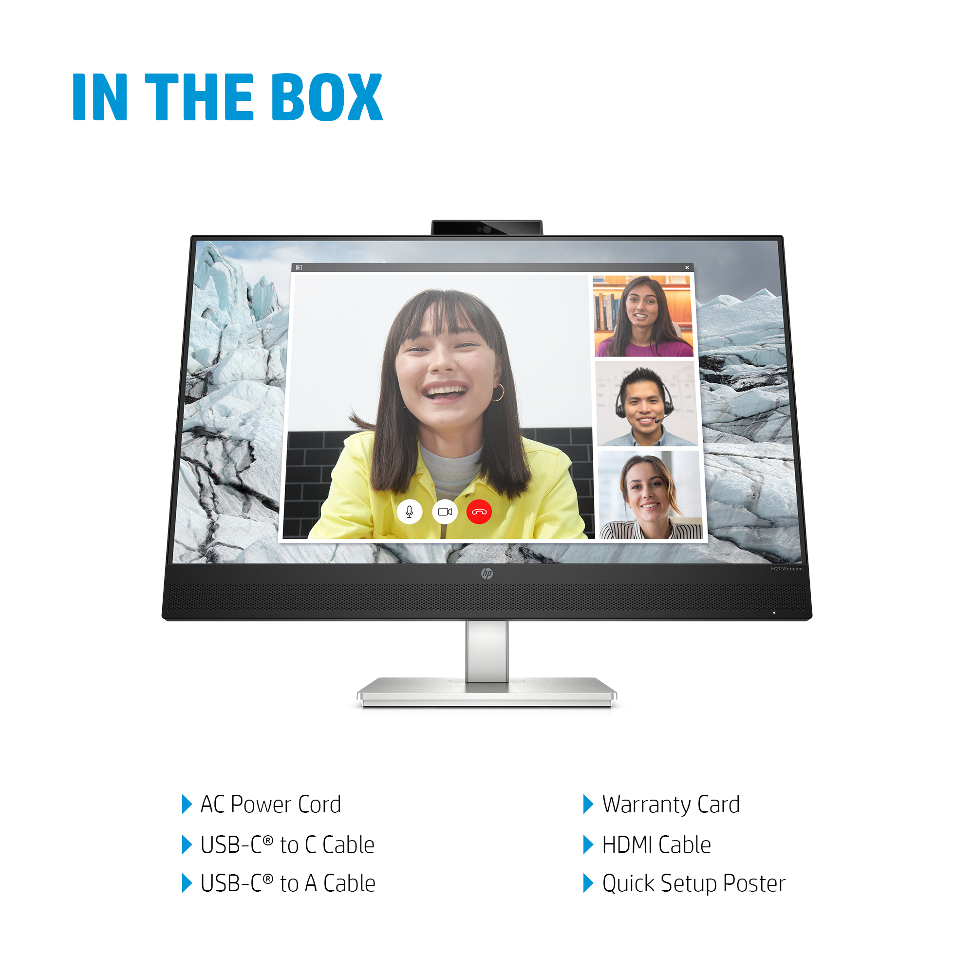 HP E-Series E27m G4 QHD USB-C konferencijski monitor