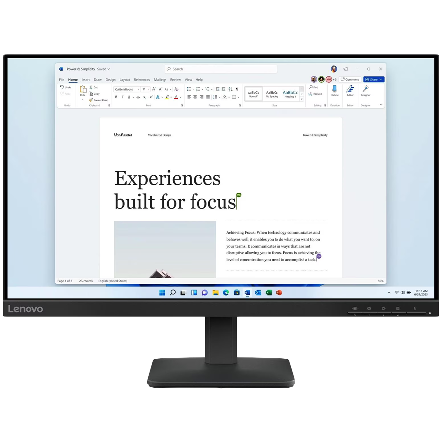 Lenovo Monitor LED L24-4e 23.8” IPS 1920×1080 3ms 1300:1 250cd Anti-Glare VGA HDMI Tilt 3y