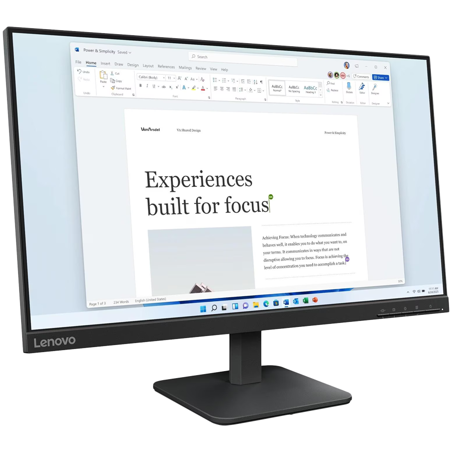 Lenovo Monitor LED L24-4e 23.8” IPS 1920×1080 3ms 1300:1 250cd Anti-Glare VGA HDMI Tilt 3y