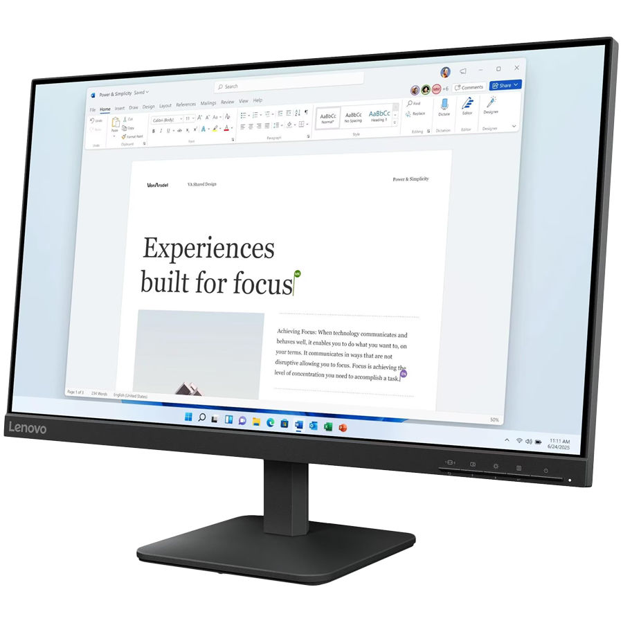 Lenovo Monitor LED L24-4e 23.8” IPS 1920×1080 3ms 1300:1 250cd Anti-Glare VGA HDMI Tilt 3y