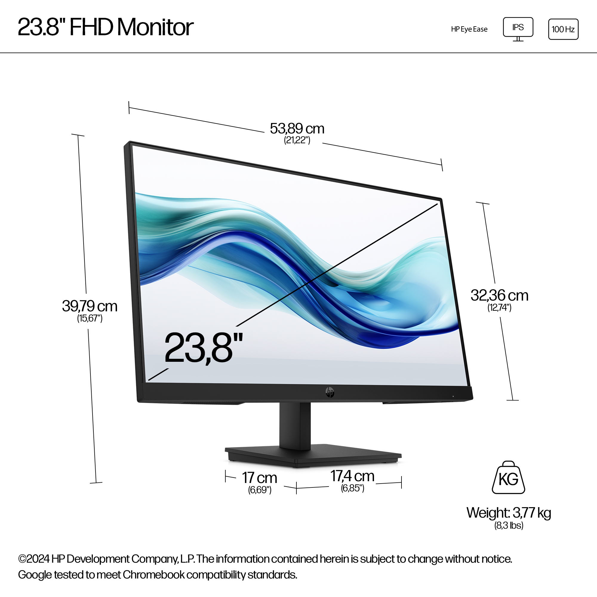 HP Series 3 Pro 23.8 inch FHD Monitor – 324pf