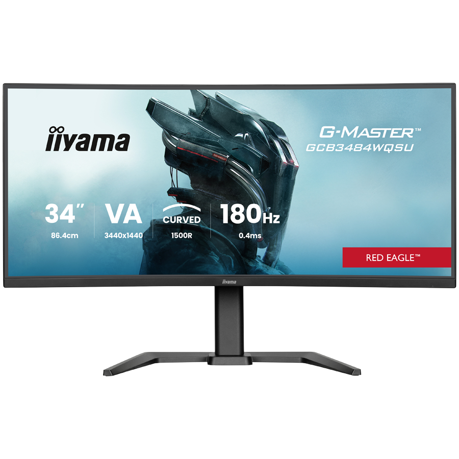 IIYAMA Monitor LED GCB3484WQSU-B1 34” VA 1500R 3440 x 1440 180Hz 21:9 500 cd 4000:1 0.4ms HDMI DP USB HUB Full Ergo