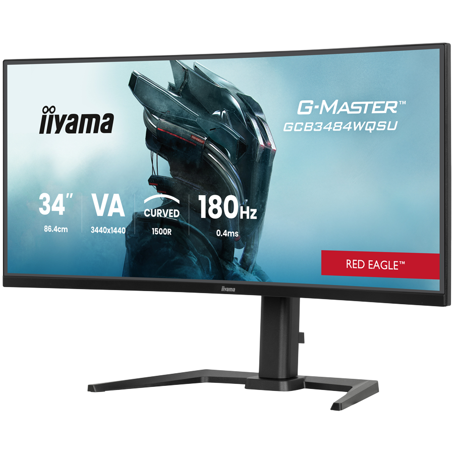 IIYAMA Monitor LED GCB3484WQSU-B1 34” VA 1500R 3440 x 1440 180Hz 21:9 500 cd 4000:1 0.4ms HDMI DP USB HUB Full Ergo