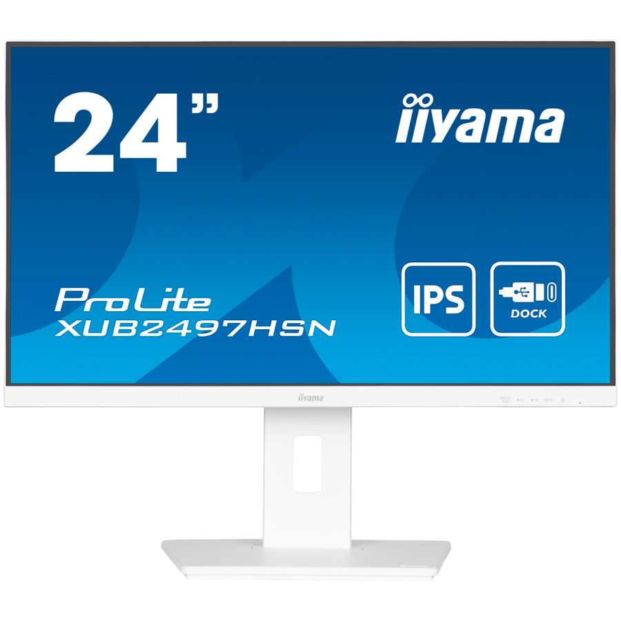IIYAMA Monitor LED XUB2497HSN-W2 23.8” IPS 1920 x 1080 @100Hz 16:9 300 cd/m² 1300:1 1ms HDMI DP USB-C 65W RJ45 height