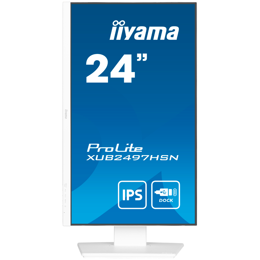 IIYAMA Monitor LED XUB2497HSN-W2 23.8” IPS 1920 x 1080 @100Hz 16:9 300 cd/m² 1300:1 1ms HDMI DP USB-C 65W RJ45 height