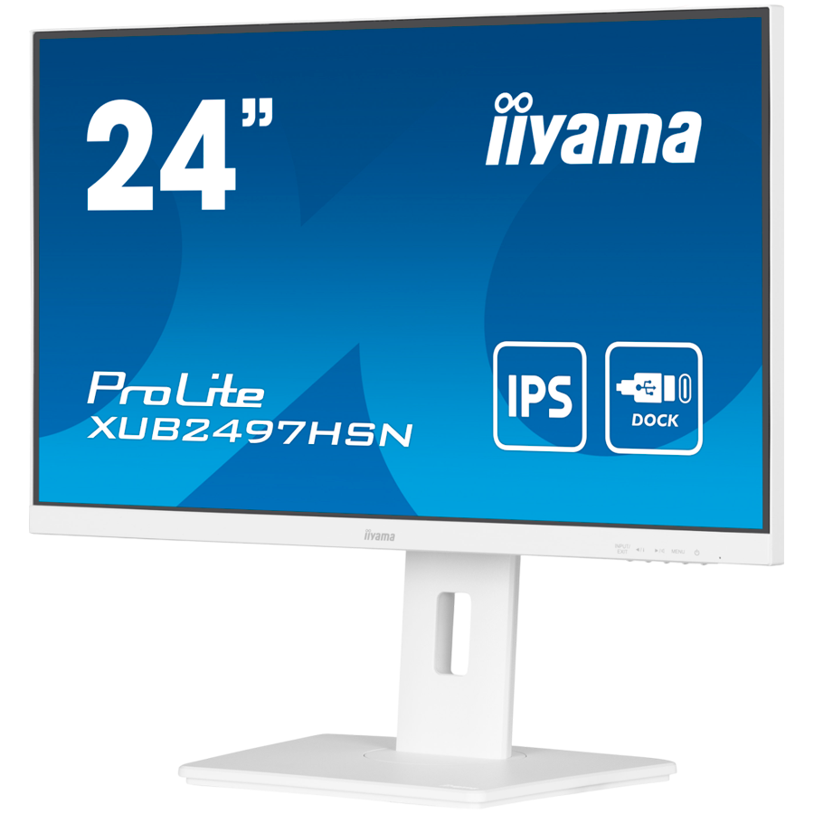 IIYAMA Monitor LED XUB2497HSN-W2 23.8” IPS 1920 x 1080 @100Hz 16:9 300 cd/m² 1300:1 1ms HDMI DP USB-C 65W RJ45 height
