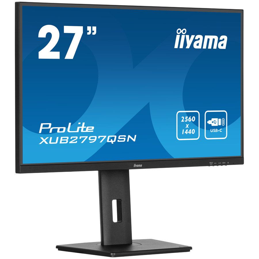 IIYAMA Monitor LED XUB2797QSN-B2 27” IPS 2560 x 1440 @100Hz 300 cd/m² 1300:1 1ms HDMI DP USB-C 65W RJ45 Daisy…