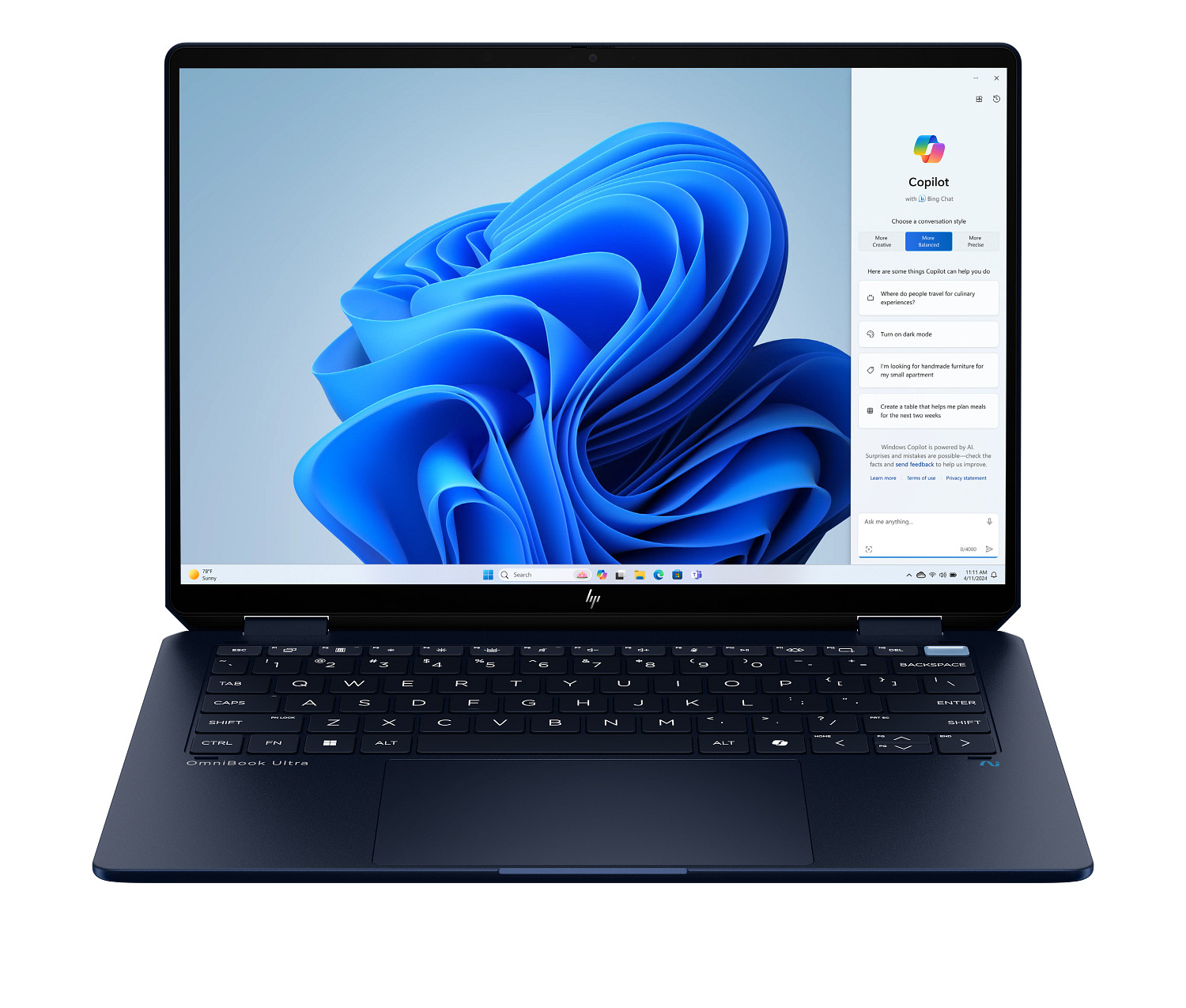 HP OmniBook Ultra Flip — Core Ultra 7, 16 GB, 1 TB SSD
