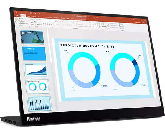 Lenovo ThinkVision M14d Portable Monitor 14” 2.2k (2240×1400) IPS 300 cd/m² 1500:1 2xUSB-C 16:10 Adjustable Stand RAVEN BLACK
