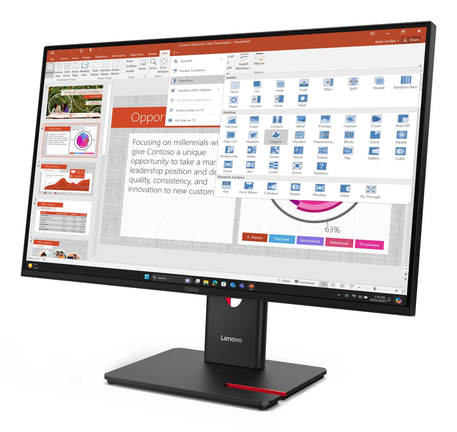 Lenovo ThinkVision T27-40/IPS FHD/DP/4ms/HDMI 27” Monitor