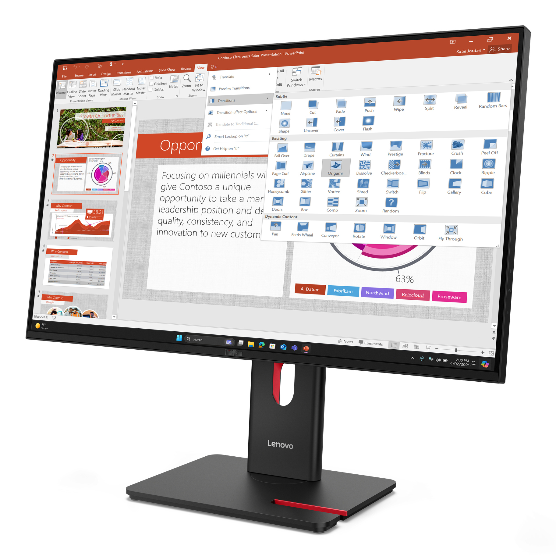 Lenovo ThinkVision T27-40/IPS FHD/DP/4ms/HDMI 27” Monitor