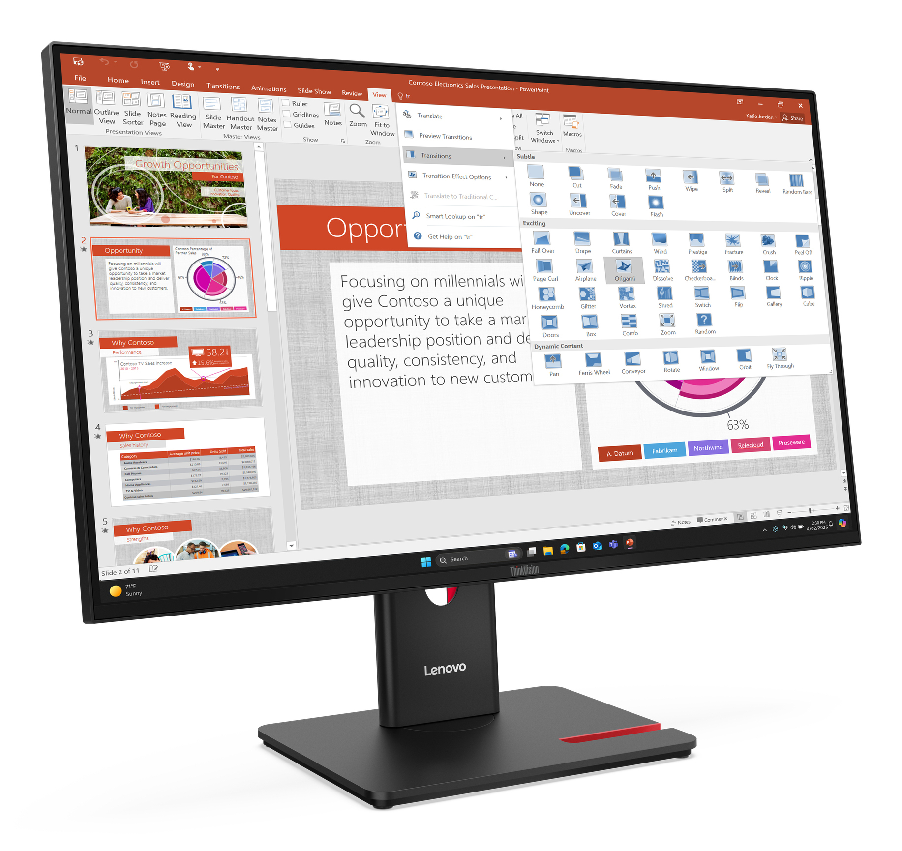 Lenovo ThinkVision T27-40/IPS FHD/DP/4ms/HDMI 27” Monitor