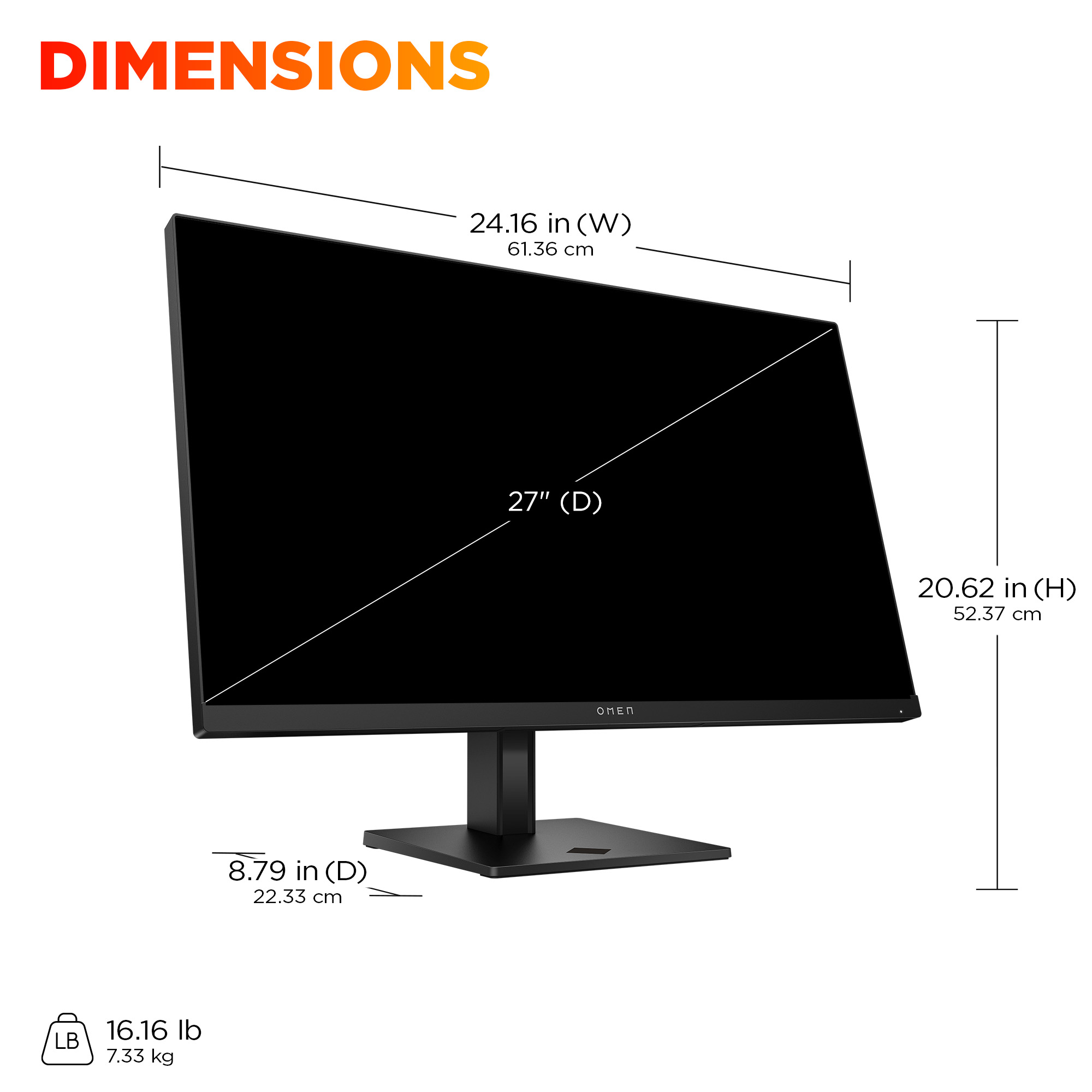 HP OMEN 27q G2 GAMING Monitor 27” QHD (2560×1440) 180Hz IPS 1ms (GtG) 400 cd/㎡ HDR400 AMD FreeSync 1000:1…