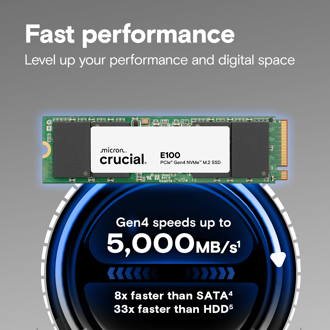 Crucial SSD E100 1TB NVMe M.2