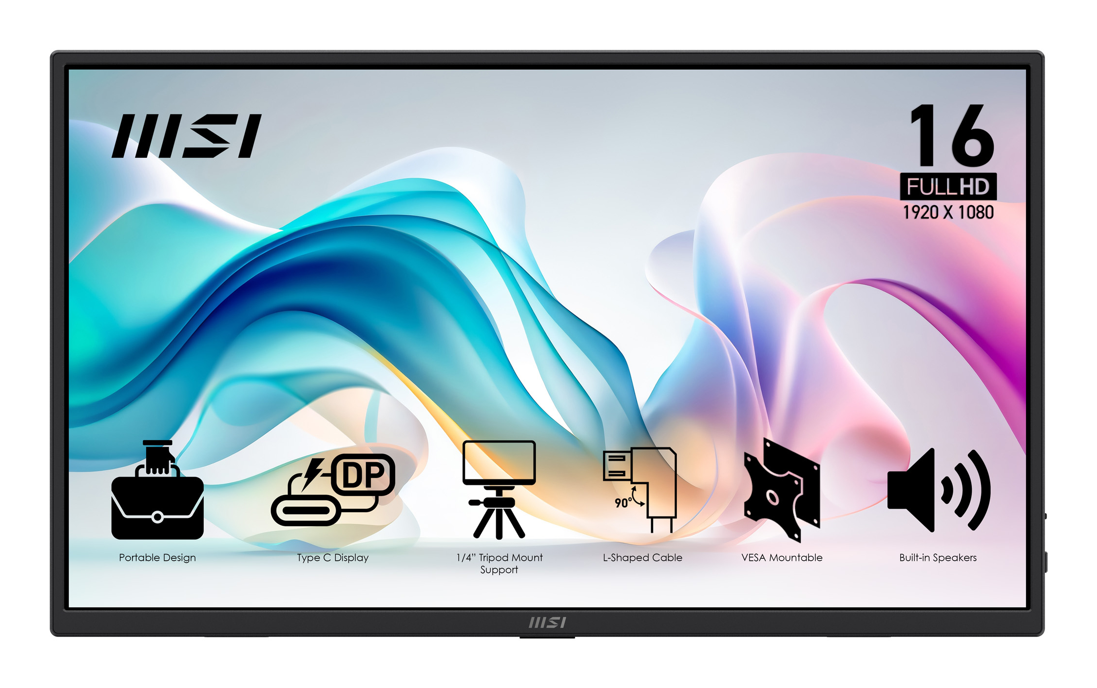 MSI PRO MP165 E6 15.6” (1920×1080) Portable Monitor METAL GRAY 3-year warranty