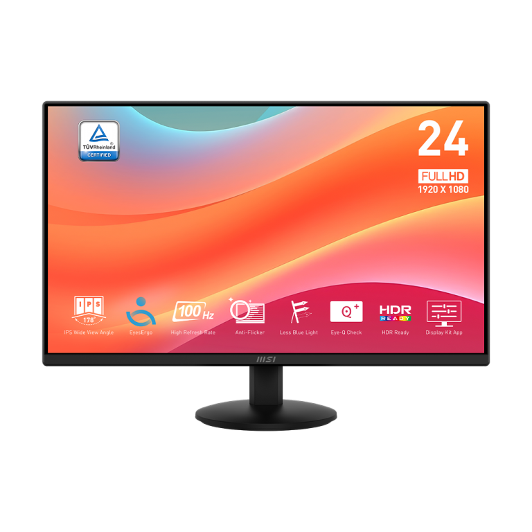 MSI PRO MP242LE 23.8" (1920x1080) 100Hz 1ms BLACK Monitor 3-year warranty