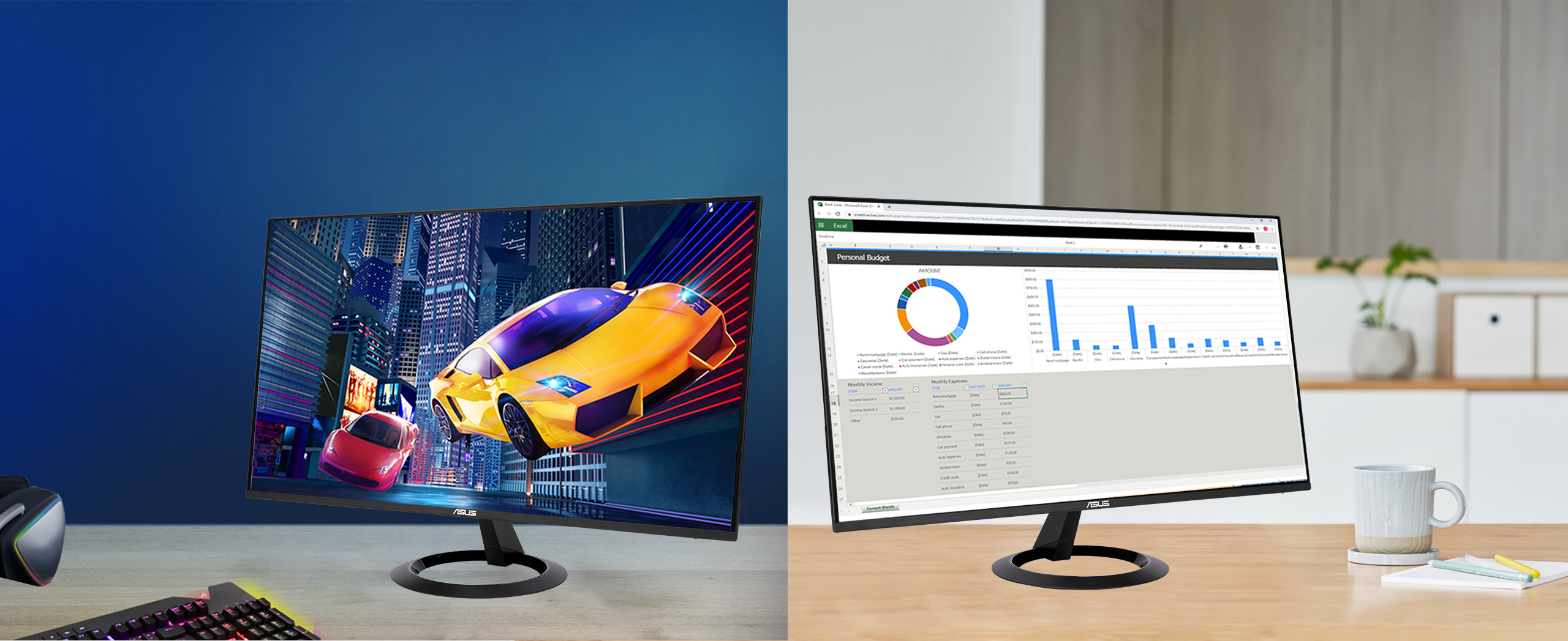 Asus VZ27EHF Eye Care GAMING 27 Monitor 27” 91920×1080) 100Hz IPS 1ms MPRT 250cd/㎡ 1300:1 1xHDMI (1.4) 16:9…